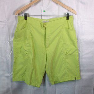 Royal Robbins Women’s Neon Green Polyester Cargo Hiking Shorts 10” Size 10